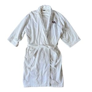 Baltimore Ravens NFL 100% Cotton Terry Cloth Robe Unisex One Size White